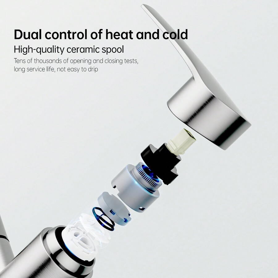 Plating SingleHandle 360° Rotation Faucet, Bathroom Sink Faucet With