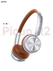 Picun Picun R2 Wireless Headphone, Wireless V5.4 For Stability & Speed Of Connection, Dual Connection, Smart App Control, Anti-Leakage Mode, Soft & Ergonomic Design, 100Hrs Long Battery Time, Stylish Vintage Appearance