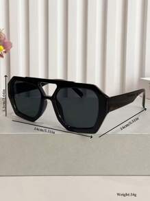 Gafas de moda con doble puente cuadrado vintage, gafas de lente de océano de alta gama retro para fiestas de playa al aire libre, gafas de moda de estilo callejero para mujeres, accesorios de playa para mujeres, para verano, playa, vacaciones, al aire libre y viajes