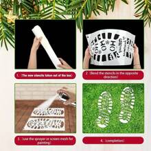2/6pcs Christmas Stencils For Floor - Santa Claus Boot & Snowflake Designs, Reusable Plastic Footprint Templates For Holiday Decorations And DIY Crafts,Christmas