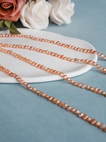 1 cuerda de aproximadamente 50 perlas de agua dulce cultivadas barrocas irregulares de 4-5 mm, de 20 cm/7,87 pulgadas de largo, con los lados perforados de manera natural, para hacer collares, pulseras y joyería DIY