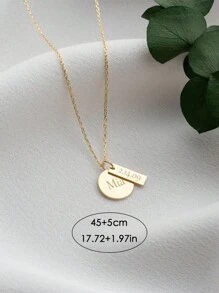 Creative And Fashion , Unique Round And Square Stainless Steel Pendant Custom Necklace That Can Be Engraved With English Names And Numerical Dates. It Is A Carefully Crafted Jewelry Accessory Gift For Mothers, Family, Friends, And Loved Ones On Thanksgiving, Christmas, And Birthdays - Multicolor - View 6