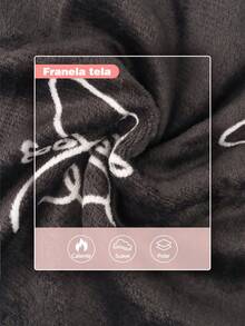 2Sets Conjunto de Pijamas Polar para Mujeres Mayoreo, Pijama de Invierno Grueso y Abrigado ,Cómodos y Relajados - Blanco y Negro - Ver 11