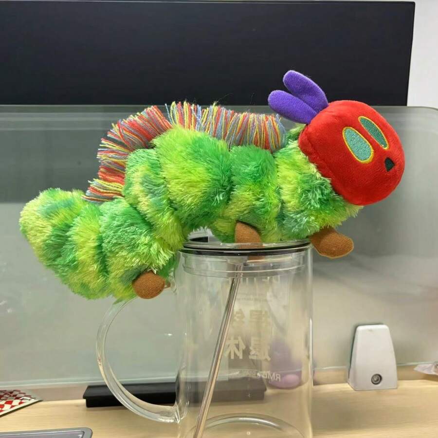 9.8 英寸毛毛虫软玩具绿色毛毛虫毛绒动物娃娃可爱非常饥饿创意礼物适用于家居装饰、家居装饰玩具、毛绒、变色龙玩具、动物、手偶、布娃娃、毛绒玩具、泡菜毛绒、加重玩具、饥饿的毛毛虫、填充动物、毛绒