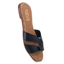 Rasteira Sandalia Feminina Casual Confortável - Preto - Visão 2
