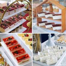 140ml Transparent Dessert Cups, 25pcs Reusable Plastic Square Dessert Cups, Mini Dessert Bowls For Mousse, Pudding, Party