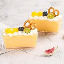 140ml Transparent Dessert Cups, 25pcs Reusable Plastic Square Dessert Cups, Mini Dessert Bowls For Mousse, Pudding, Party