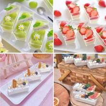 140ml Transparent Dessert Cups, 25pcs Reusable Plastic Square Dessert Cups, Mini Dessert Bowls For Mousse, Pudding, Party