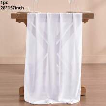 1pc 28x118/157 Inch White Sheer Chiffon Wedding Table Runner, Romantic Rustic Table Runner, White Chiffon Long Table Scarf, Transparent Tulle Table Runner, Elegant Rustic Dining Table Decor, Suitable For Country Style Wedding Reception, Birthday Party, Christmas, Bridal Shower (Multiple Colors Available, Comes With Ribbon) - Solid Color - View 35