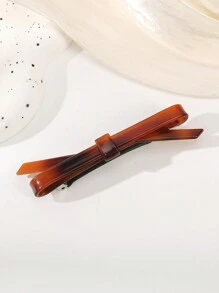 1个醋酸纤维蝴蝶结简约时尚春季发夹，适合日常佩戴（玳瑁色和红棕色印花随机发货），情人节、校园用品、优雅、学院风、蝴蝶结、可爱、发饰、头饰、爪夹、发卡 - 彩色 - 查看 11