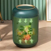 1 pezzo Elegante cestino della spazzatura per il bagno verde, 3L/9.5L/10L Cestino con coperchio diffusore anti-odore, Grazioso cestino per rifiuti per camera da letto, soggiorno, ufficio, monolocale, contenitore rifiuti per decorazione casa, regalo di Natale - Verde Scuro - Visualizzare 6