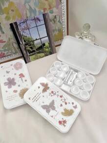 eyekan 六格套装：Y2K风格可爱酷炫蝴蝶印花隐形眼镜收纳盒 - 護理盒套裝 - 查看 9