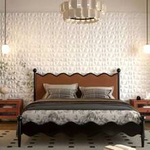 20/30 件 3D 钻石图案 PVC 墙板，3D 纹理钻石面墙面装饰板，适用于室内墙面装饰，11.8 X 11.8 英寸（约 30 X 30 厘米） - 白色 - 查看 4