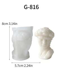 1 Khuôn silicon hình nữ thần hoa cúc, khuôn mặt 3D của người đẹp phương Tây, dùng cho nến, tượng sáp, nến thơm, đồ trang trí nghệ thuật bằng thạch cao, khuôn - Trắng - Xem 11