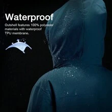 CAMEL CROWN Áo khoác trượt tuyết mùa đông chống thấm nước dành cho nam, có lớp lót giữ ấm, chống gió và chống tuyết, thích hợp cho các hoạt động leo núi và đi bộ đường dài ngoài trời. - Màu xanh lam - Xem 5