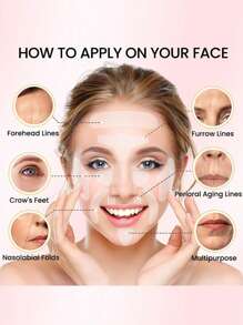 Plastry na zmarszczki na twarzy i czole - Plastry przeciwzmarszczkowe na twarz wygładzające zmarszczki wokół oczu, ust i czoła - Taśma bez silikonu na drobne zmarszczki między oczami i twarzą - Plastry