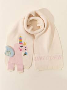 1 chiếc khăn choàng cổ họa tiết kỳ lân tối giản cho trẻ em, phù hợp cho mùa thu và đông - A - Xem 6