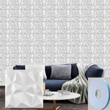 20/30 件 3D 钻石图案 PVC 墙板，3D 纹理钻石面墙面装饰板，适用于室内墙面装饰，11.8 X 11.8 英寸（约 30 X 30 厘米） - 白色 - 查看 2