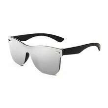 Sunglasses, Rimless Mirrored Sun Glasses With Reflective One-Piece Lens Halloween - Multicolor - View 19