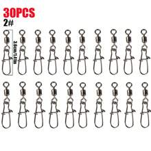 Fishing Swivels Snaps Set, Rolling Bearing Swivel With Duo Lock Snap Connector For Saltwater Freshwater Fishing