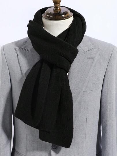 1 Peça Nova Chegada Xadrez Espinha de Peixe Masculino Lenço para Outono e Inverno, Lenço Longo Grosso e Quente Tricotado com Franjas Unissex para Casal, Acessórios Masculinos Versão Coreana Presente Namorado