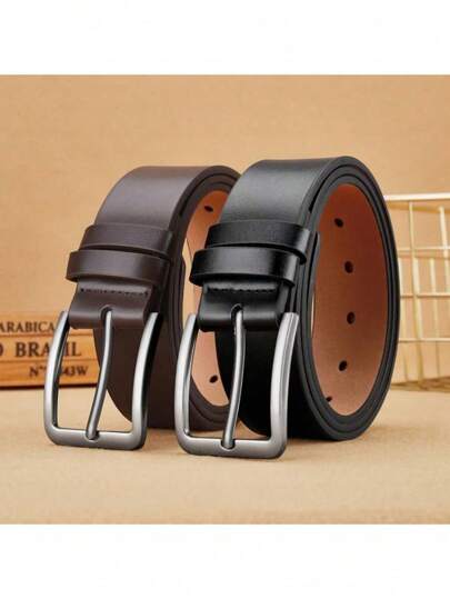 2 st/set eleganta läderbälten, casual mångsidig affärsstil höst, höst, halloween höst-vinter accessoarer, lämplig för tonåringar, ungdom, män, casual, utomhus, atletisk, semester, examenspresenter, födelsedag, vardagskläder halloween, casual, business, gata, bohemisk, western, utomhus, present till män, make, pojkvän, far, pappa, jul