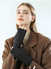 1 Set Of Winter Fluffy Hat & Scarf, Thick Warm Fashion Ear Protection, Elegant Casual, Polyester Material, Fluffy Splicing, Warm, Windproof, Sexy Lady, Autumn/Winter