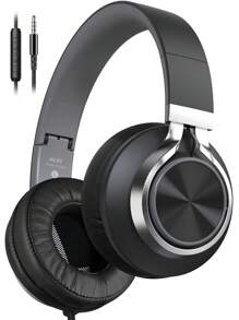 1 pièce Casque filaire circum-aural , casques stéréo filaires avec microphone, contrôle du volume et isolation phonique pour adultes et adolescents 3,5 mm pour Chromebooks, ordinateur portable, ordinateurs, tablettes, voyages