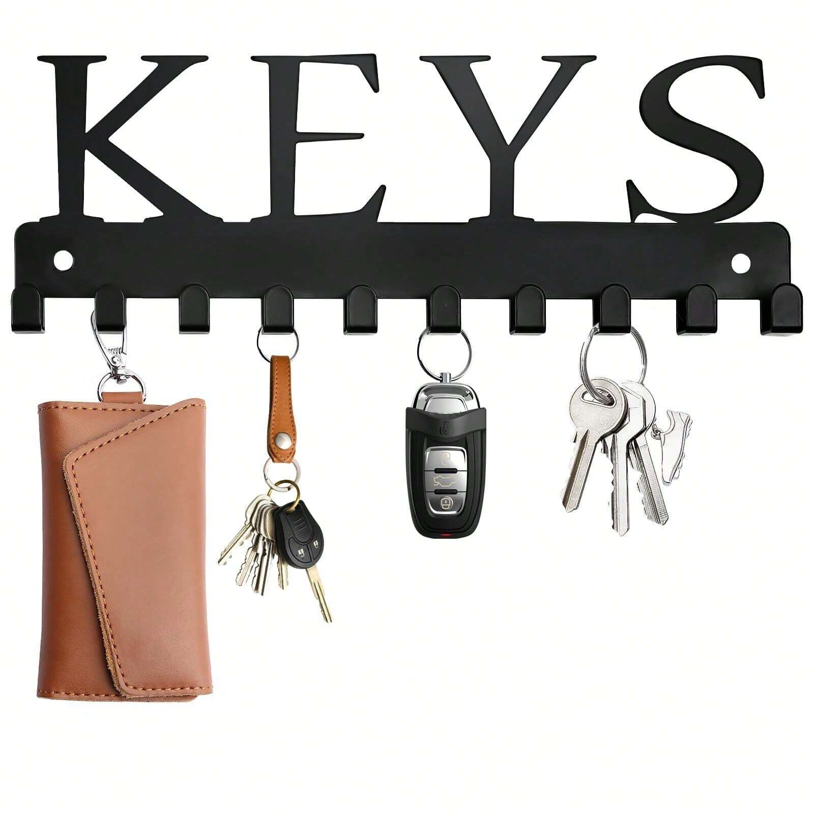 Voguev hooks wall mounted key hook rack wood floating storage shelf clearance