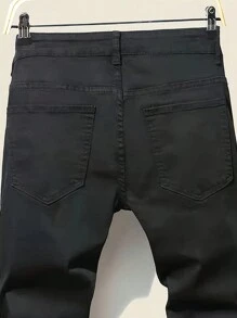 Men's Jeans Men Splash Ink Print Ripped Patched Jeans Men's Jeans(New And Old Packages Will Be Shipped Simultaneously) - Màu xanh lam - Xem 8