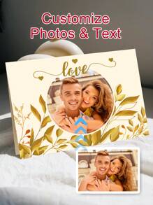 1pc Custom Photo & Text Autumn Greeting Card, Both Inside And Outside Pages Can Be Customized. The Perfect Valentine's Gift For Your Girlfriend Or Boyfriend.Birthday Card, Thank You Notes In The Fall, Celebrate The Harvest For The Autumn Festival Gathering Baby Shower Family Decorations Gifts Winter Eve Gifts Back To School Winter Gift Ideas Boy Girl Valentine's Day