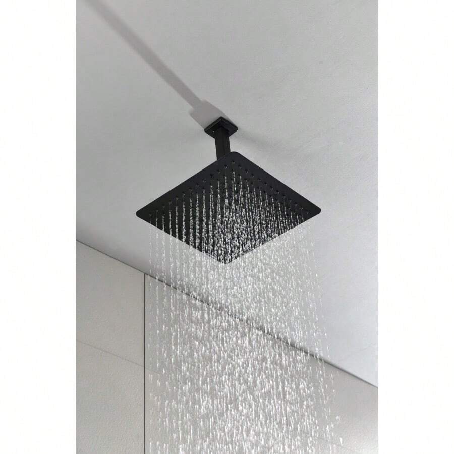 16 Inch Square Rain Shower Head Matte Black 304 Stainless Steel