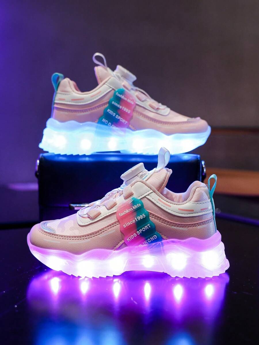 USB 可充电 LED 闪光鞋，儿童发光运动鞋，幼儿，女孩，男孩，儿童，夜灯，跑鞋，休闲运动，春季，秋季，冬季，万圣节，圣诞节礼物，圆形纽扣设计，舞鞋，婴儿鞋