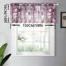 3 chiếc rèm cửa nhà bếp in hoa hồng tím phong cách nông thôn thanh lịch - Trang trí nhà cửa, dễ lắp đặt - Màu tím - Xem 12
