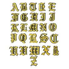 1 Pièce Optionnelle Alphabet Noir Edge Patch Brodé, Fer Sur/insignes, Vêtements Et Accessoires Décoration