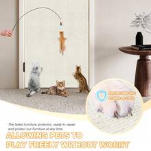 JAYFAN Cat Scratch Mat Furniture Protector,Cat Wall Stracther Cat Scratching Mat Self-Adhesive,Cat Carpet Remnants,Replacement Parts For Cat Tree,DIY Climbing Cat Scratcher - White - View 4