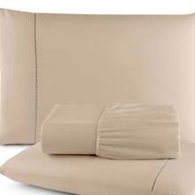 DOUBLE 3-Piece Sheet Set With Stick Stitch Finish 100% Polyester MicroPercal - Rượu sâm banh - Xem 3