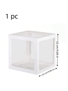 6pcs 25cm Paper Balloon Box 52pcs Letters, Minimalist Transparent Square Party Decoration Gift Box For Party,DIY Shower Balloon Box,Christmas
