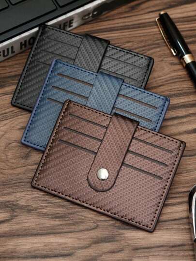 1pc Men's New Carbon Fiber Pattern Card Bag Card Cover Coin Purse Driver's License Bank Card Storage Fashionable Multi Functional Bag Premium And Easy To Carry