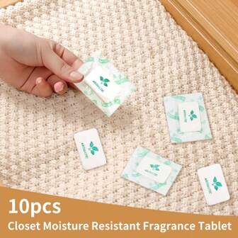 10pcs Set Wardrobe & Shoe Cabinet Scented Fragrance Tablets, Anti-Mold & Deodorizing Sachets, Solid Aromatherapy Discs For Clothes, Shoes, Bags, Leather Goods, Moisture & Odor Absorber Gifts Birthday Graduation
