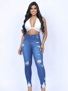 Kit 2 Women's Skinny Jeans, High Waist, Shapes Butt, Premium Line Ref- 596 And 506 - 藍色 - 查看 2