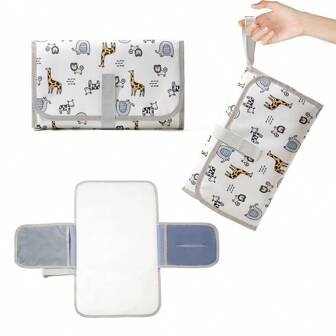 Multifunctional Waterproof Diaper Bag,Padded Changing Mat, Oxford Cloth Printed Tote Handbag For Baby/Infant Going Out, Suitable For Hanging On Stroller