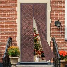SHZICMY Magnetic Thermal Insulated Door Curtain, Door Insulation Curtain, Center Opening Doorway Curtain, Waterproof Door Covers 0.85*2.05m - Coffee - View 1