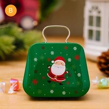 1 件锡制礼品糖果盒，圣诞装饰用品迷你手提箱锡盒礼品 - 彩色 - 查看 6