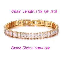 1 szt. Modna prostokątna cyrkonia cyrkonia klasyczna bransoletka z klamrą, odpowiednia dla kobiet do noszenia na co dzień, na imprezy i bankiety