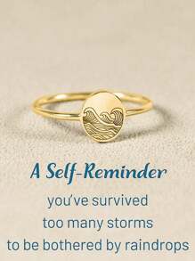 1 pieza Anillo unisex con diseño de onda retro, regalo para familia/amigos/pareja