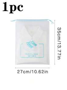 旅行收纳袋，带安全抽绳封口，防水塑料袋，用于衣服鞋子洗漱用品，旅行装化妆包，防尘鞋袋，家用可重复使用收纳袋，男女防水沙滩包，旅行必备品，返校度假必备品，学校用品，旅行必备品，女士宿舍鞋袋 - 無色 - 查看 9