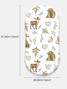 GLLQUEN BABY 4件套婴儿床单，透气柔软贴身床垫保护套，弹性旅行婴儿床品，时尚花卉图案，男女宝宝通用，32英寸 x 16英寸（小熊图案），Oeko-Tex认证 - 熊 - 查看 6