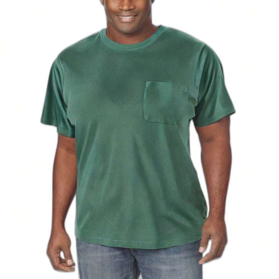 KingSize Men's Big & Tall Shrink-Less Lightweight Pocket Crewneck T-Shirt - PEMBURU - View 1