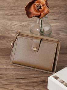 Letter Print Fashion 2-Fold Multi Card Slots Zipper Short Wallet & For Cards For Card Holder Card Holder Wallet Business Card Holder Credit Card Holder Card Holder Women For Women Wallet Mini Wallet Purse Wallet Wallet Keychain Card Wallet - Apricot - View 5